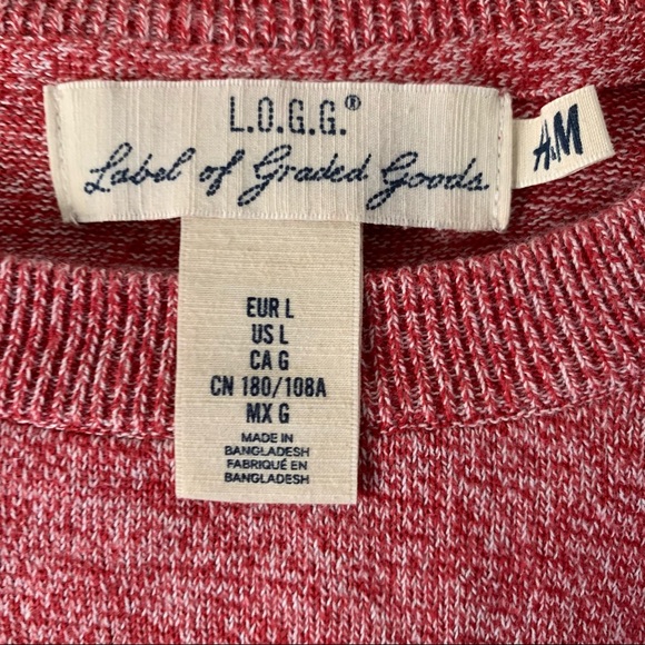 H&M Men's Red Marbled Fitted Sweater - Size Large - Picture 6 of 7